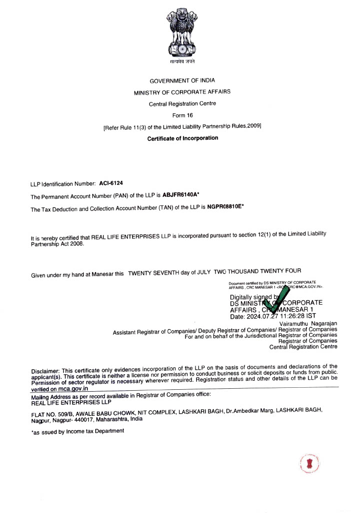 Certificate of Incorporation